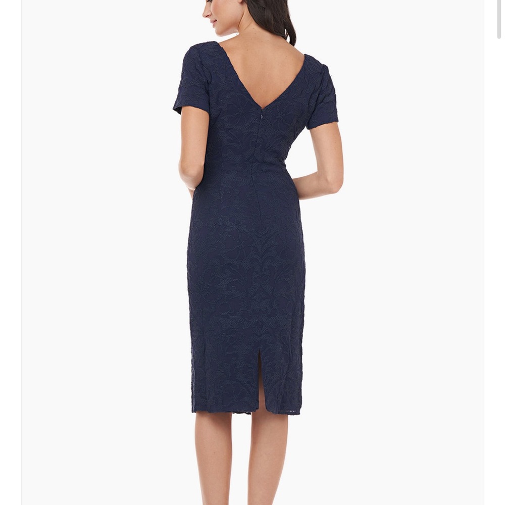 J S COLLECTIONS Elegant Navy Blue DRESS SZ 10 women’s dress nwt #524 - Picture 4 of 6